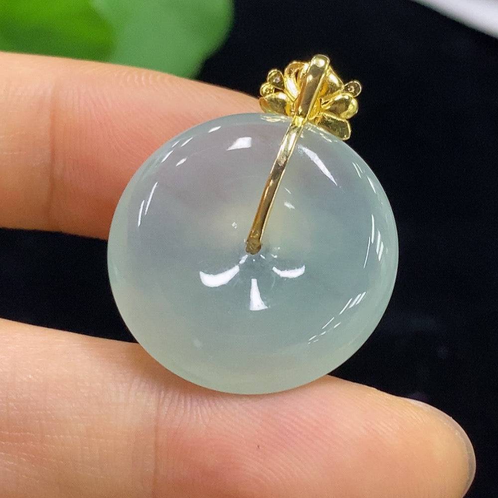 Huiliu Jadeite Peace Knot pendant, non-diamond jade jewelry with intricate knot design, certified by Huiliu HQ.