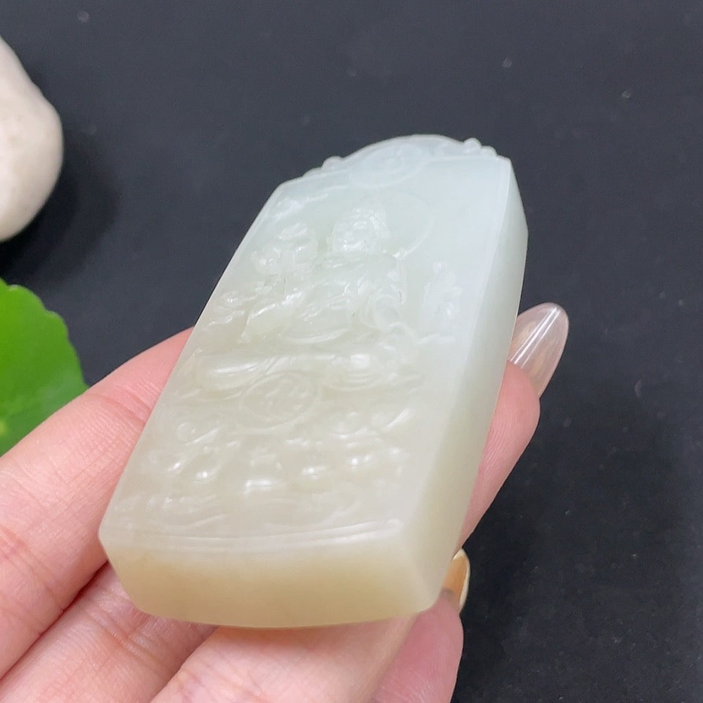 Hetian Jade Pendant Guanyin Total Weight Approx. 81.8g