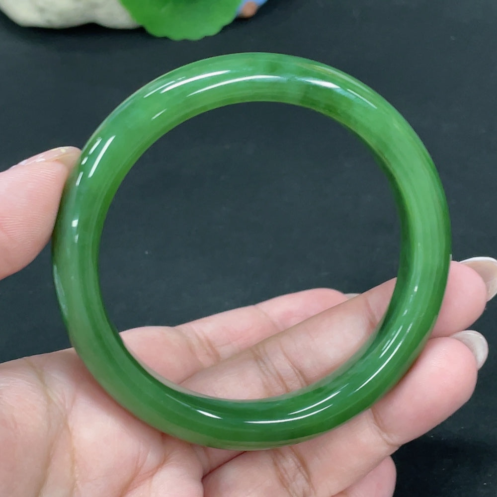 Hetian Jade Jasper Round Bracelet Size 59.1 Total Weight Approx. 57.7g