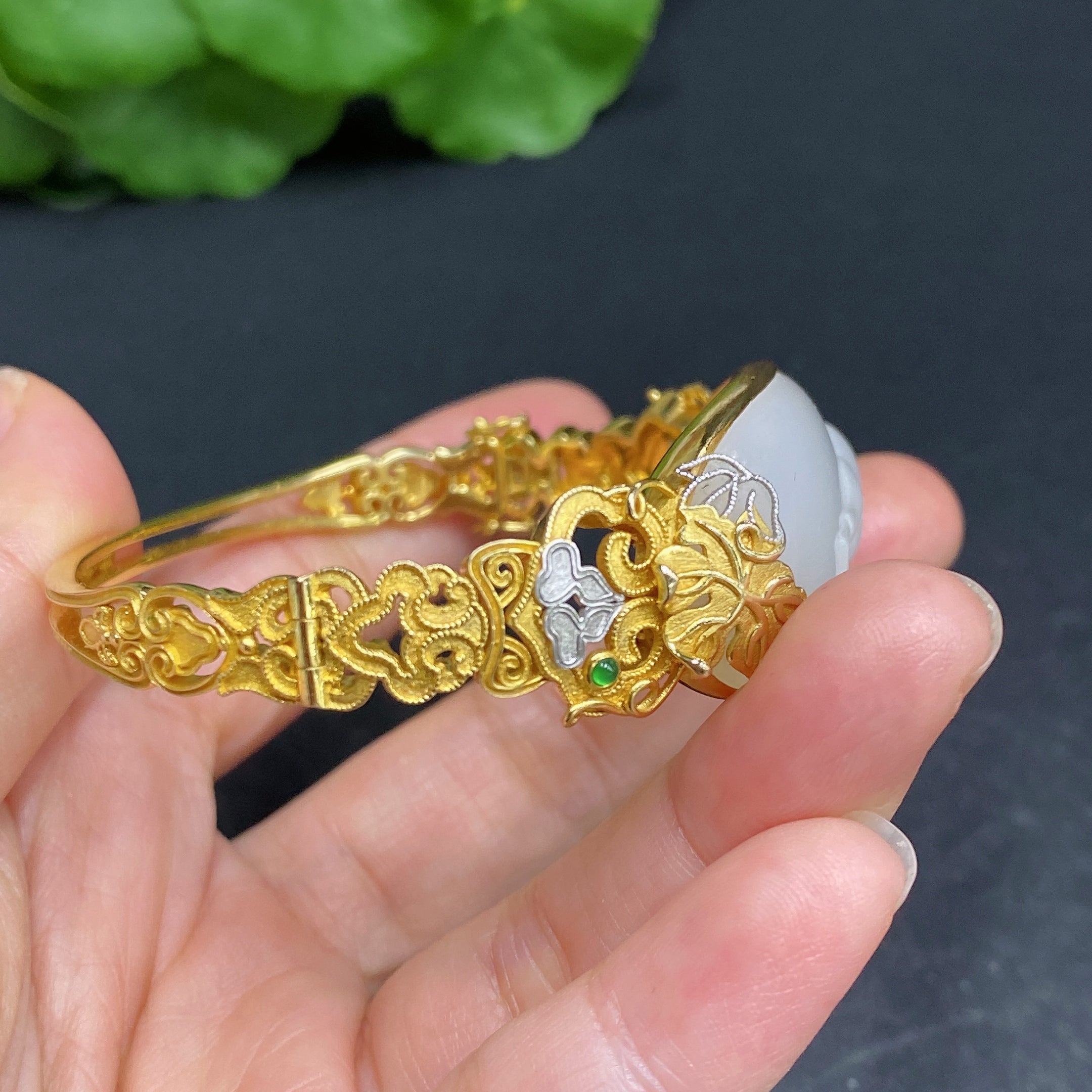 Hetian Jade Inlaid Bracelet
