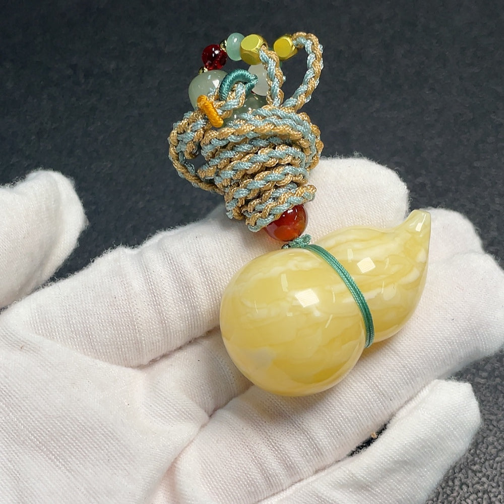 Amber Beeswax Pendant . with Rope Non- | Huiliu Certified