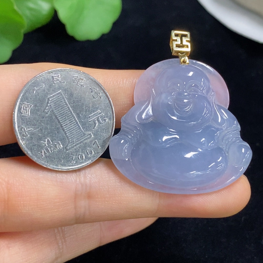 Jadeite Buddha Pendant 18k Total Weight Approx. 11.99g