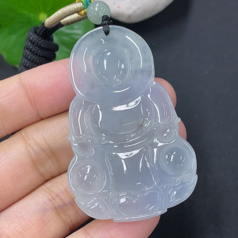 Jadeite Pendant Guanyin Total Weight Approx. 20.6g with Rope