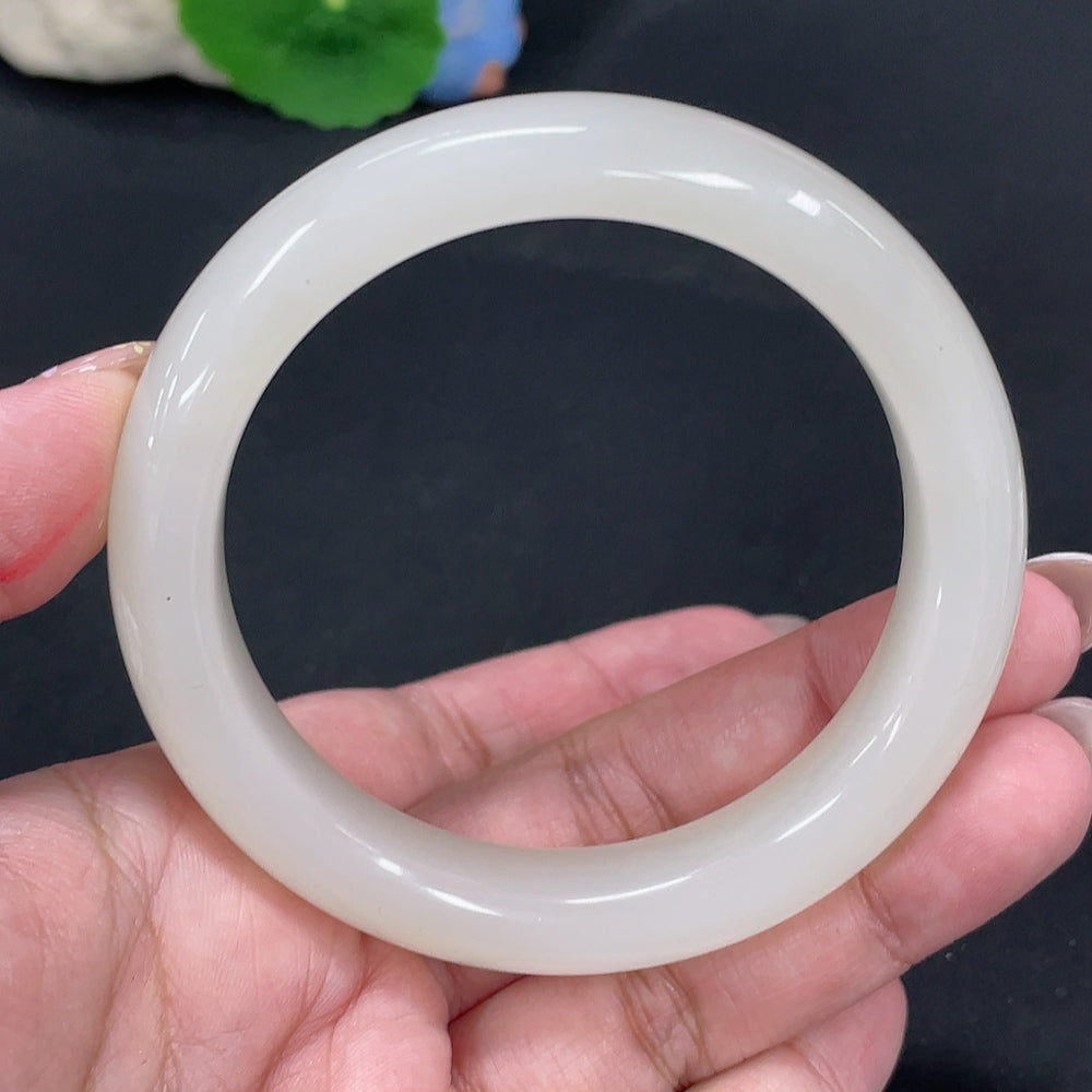 Hetian Jade Round Bracelet Size 58.3 Total Weight Approx. 59.3g