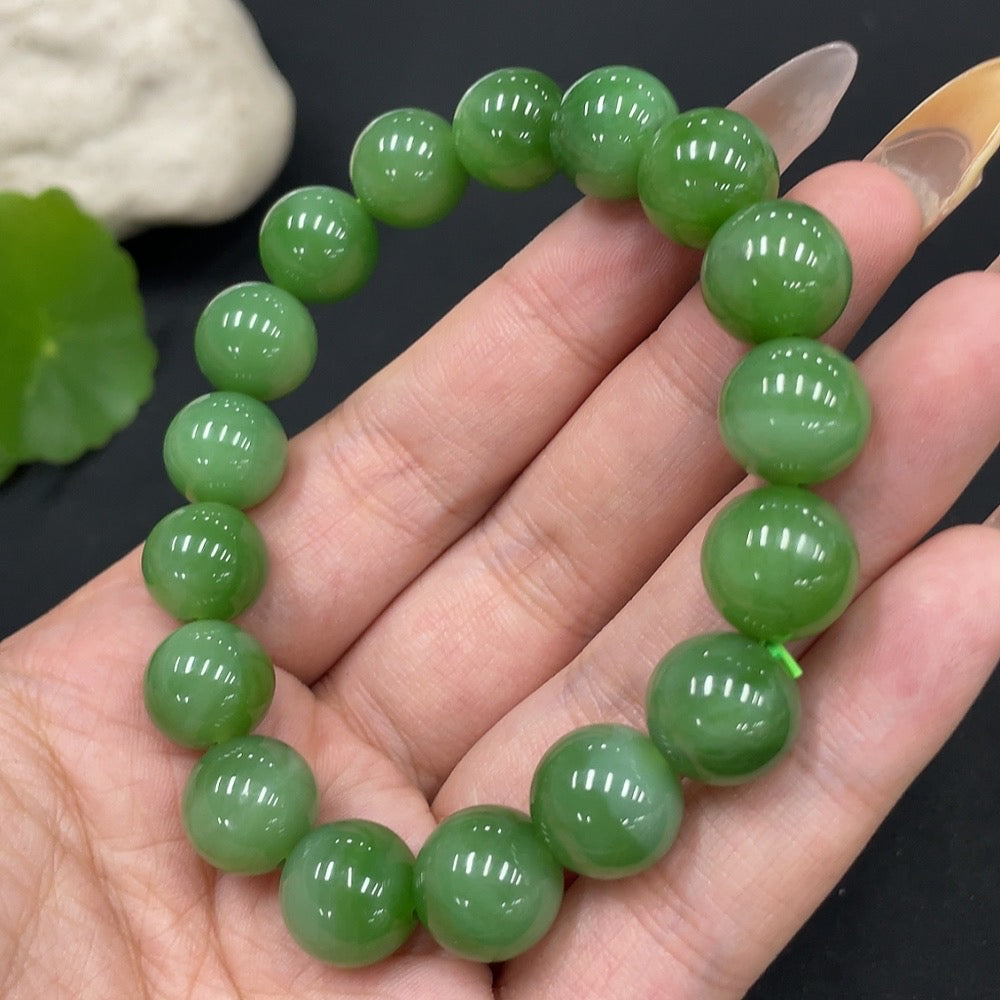 Hetian Jade Bracelet Approx.11.6mm Total Weight Approx.42.2g