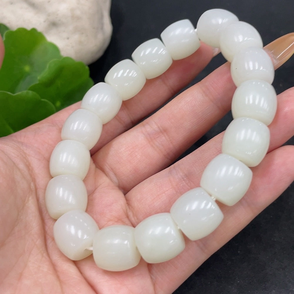 Hetian Jade Bracelet, Approx. 12.9mm, Total Weight Approx. 62.7g