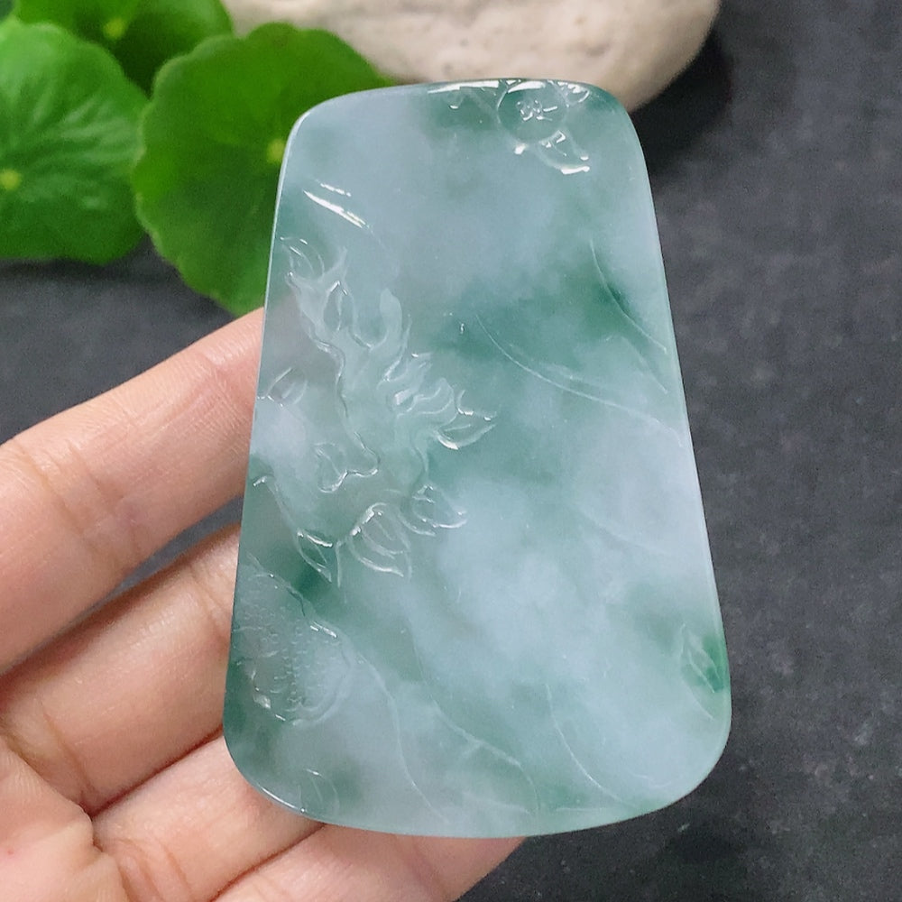 Jadeite Manjushri Bodhisattva Pendant Total Weight Approx. 41.5g