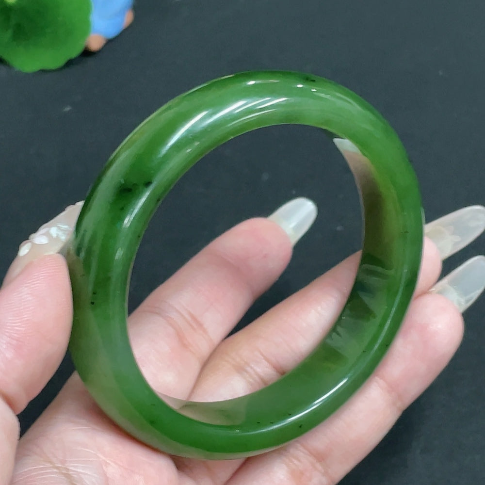 Hetian Jade Round Bracelet, 57.4, . | Huiliu Certified