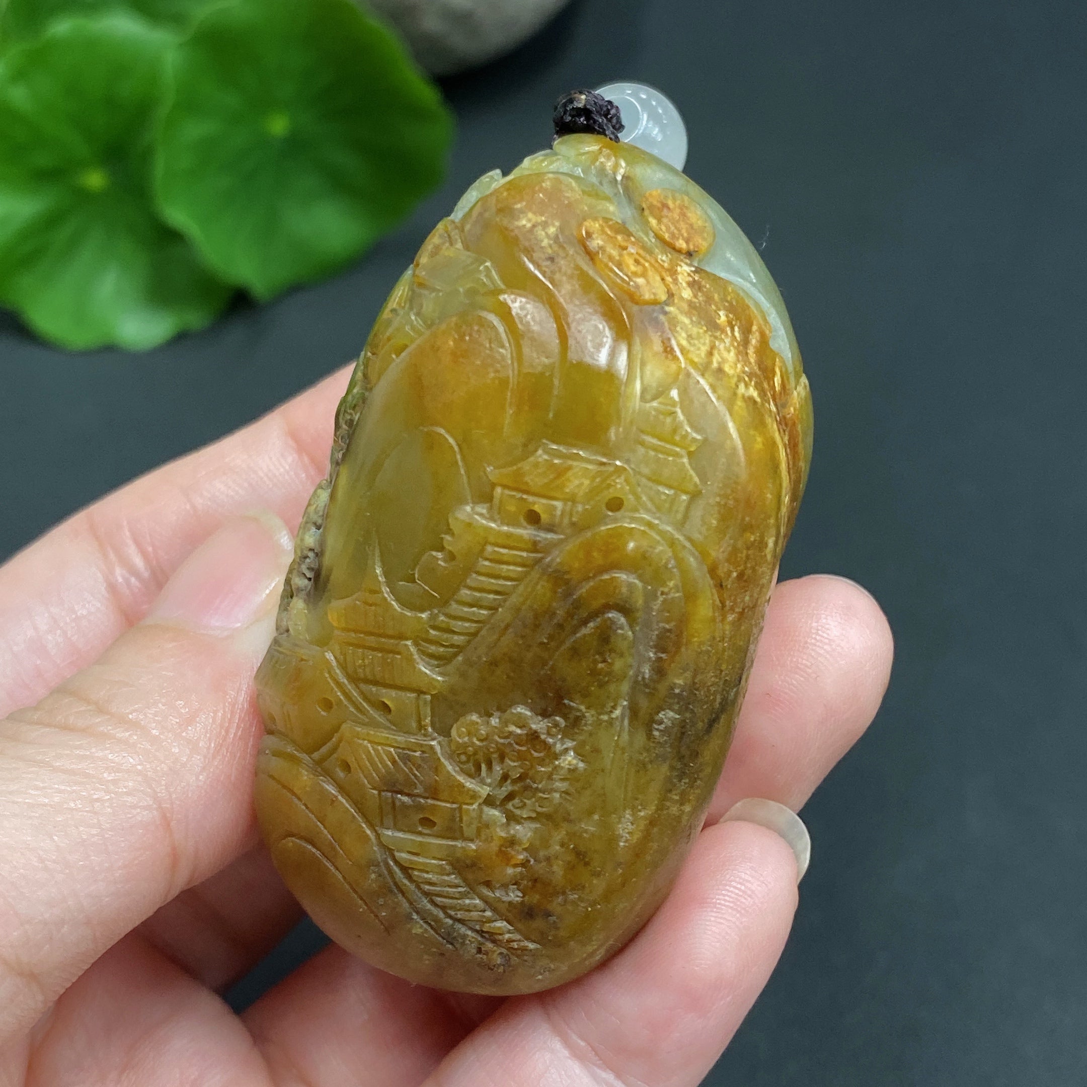 Hetian Jade Seed Material Handheld Piece - Landscape