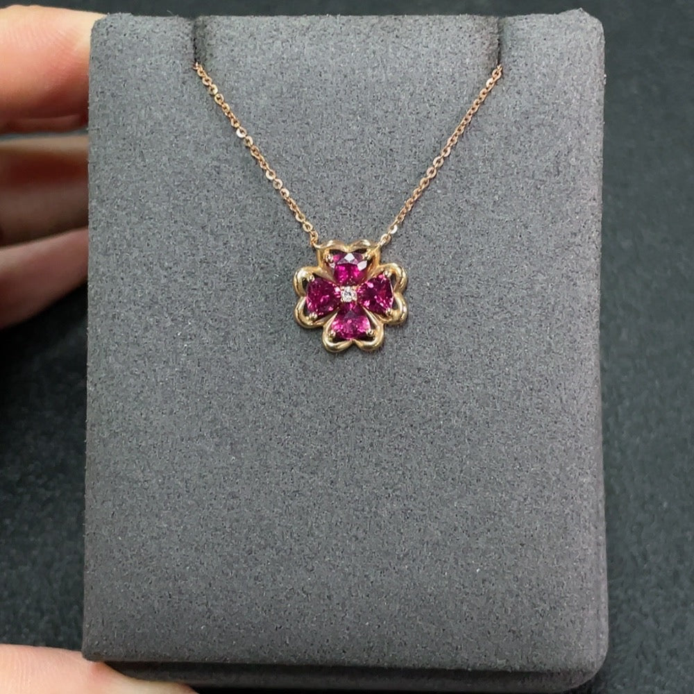 Tourmaline Necklace 18K Gold with Diamond Accents