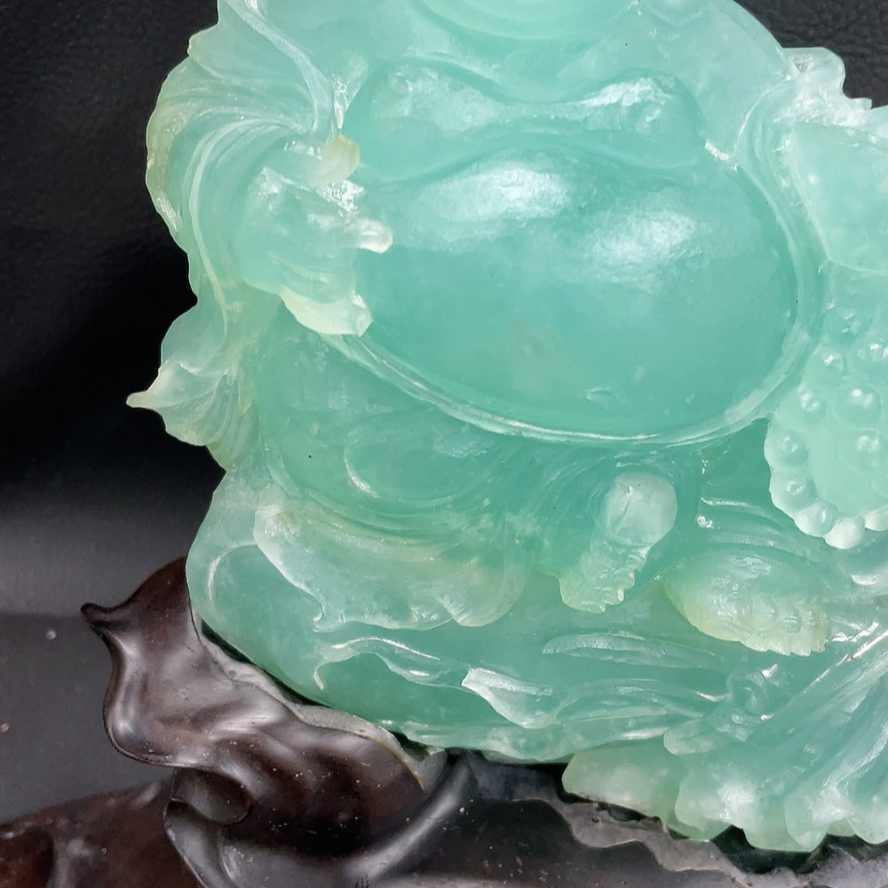 Xiuyu (Serpentine Jade) Ornament Buddha, Total Weight Approx. 890g