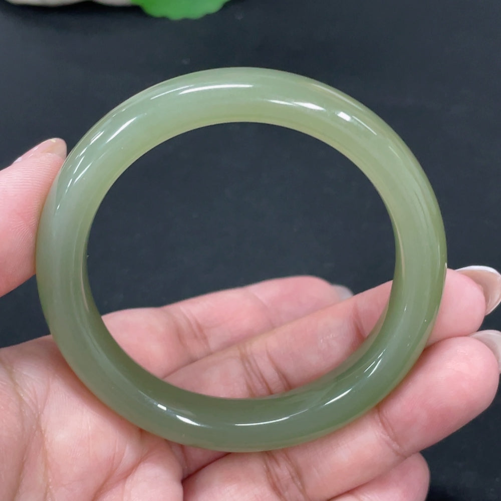 Hetian Jade Round Bracelet Size 54 Total Weight Approx. 47.2g