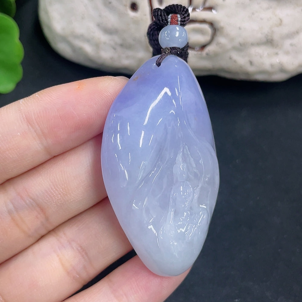 Jadeite Pendant Wu Xiang with Cord Total Weight Approx. 39.7g