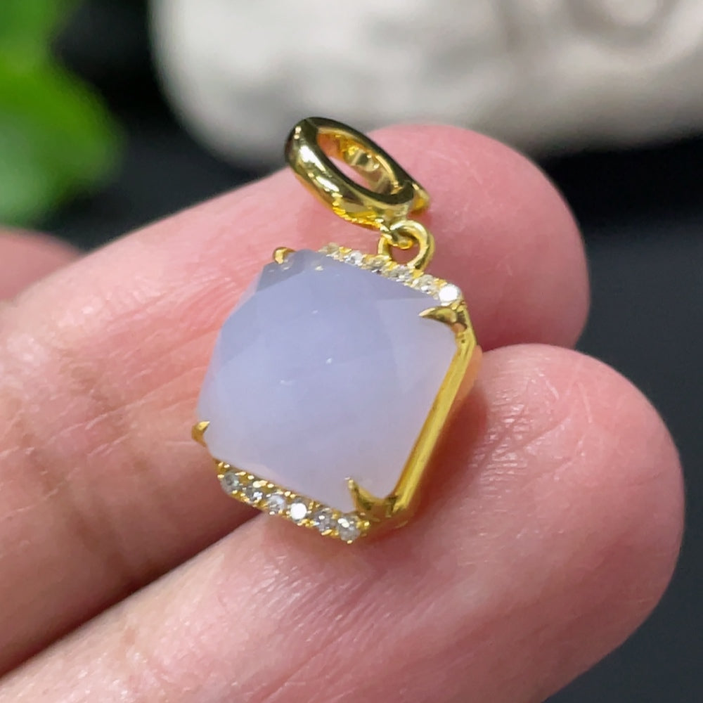 Jadeite Pendant with Mount, ., Accented with Diamonds | Huiliu Certified
