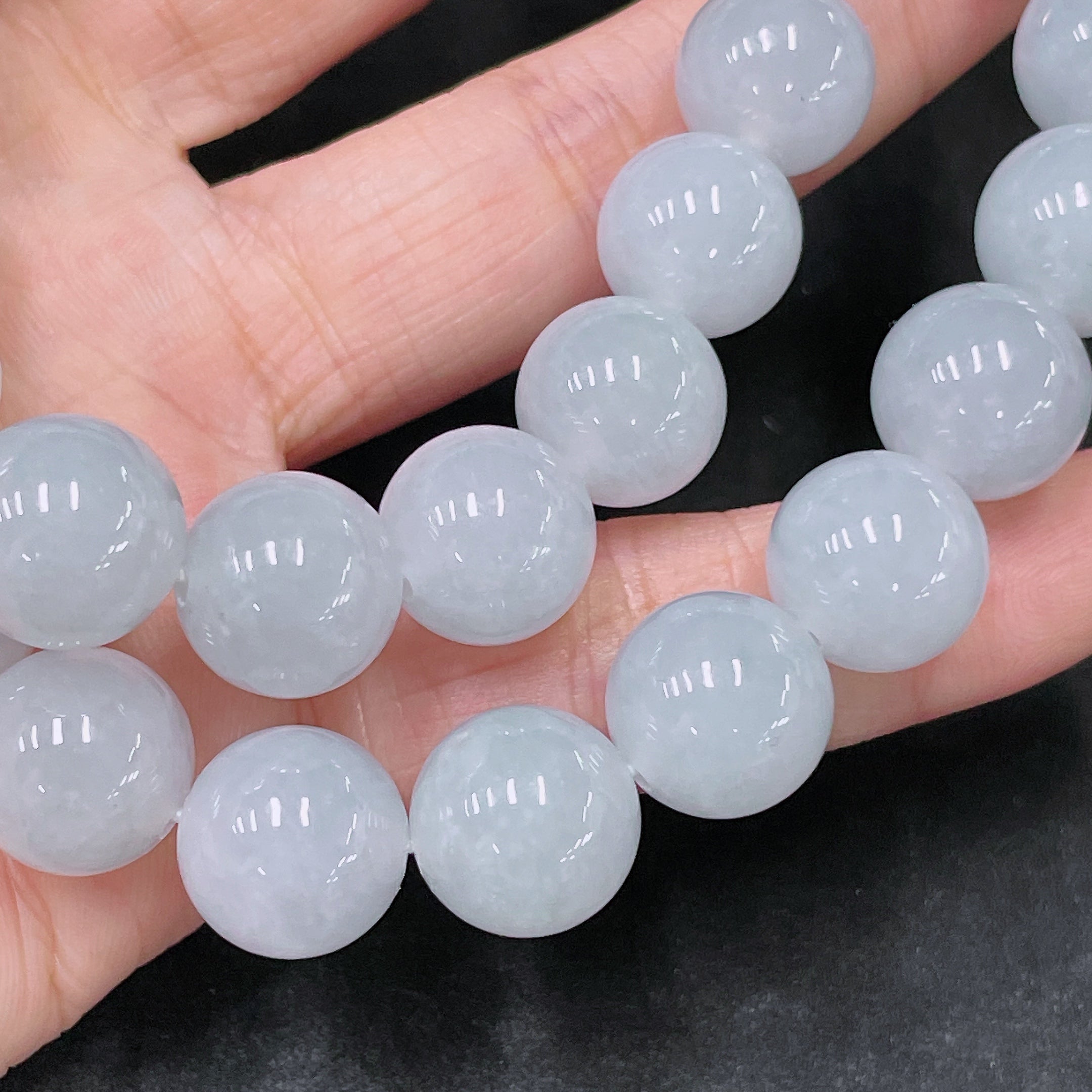 Jadeite Bead Necklace Non-Gold Total Weight Approx. 139.42g Size About 12.7mm
