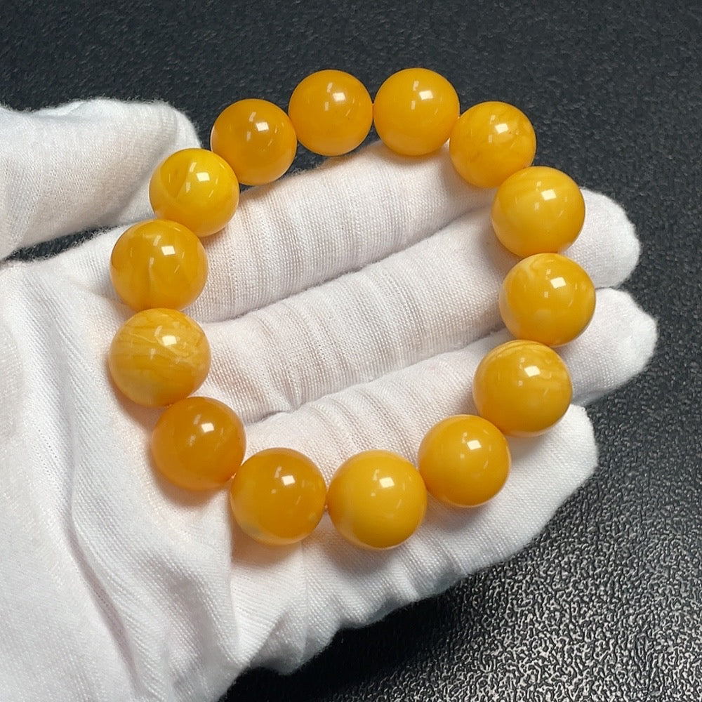 Amber Beeswax Bracelet, ., Size . 14.5mm | Huiliu Certified