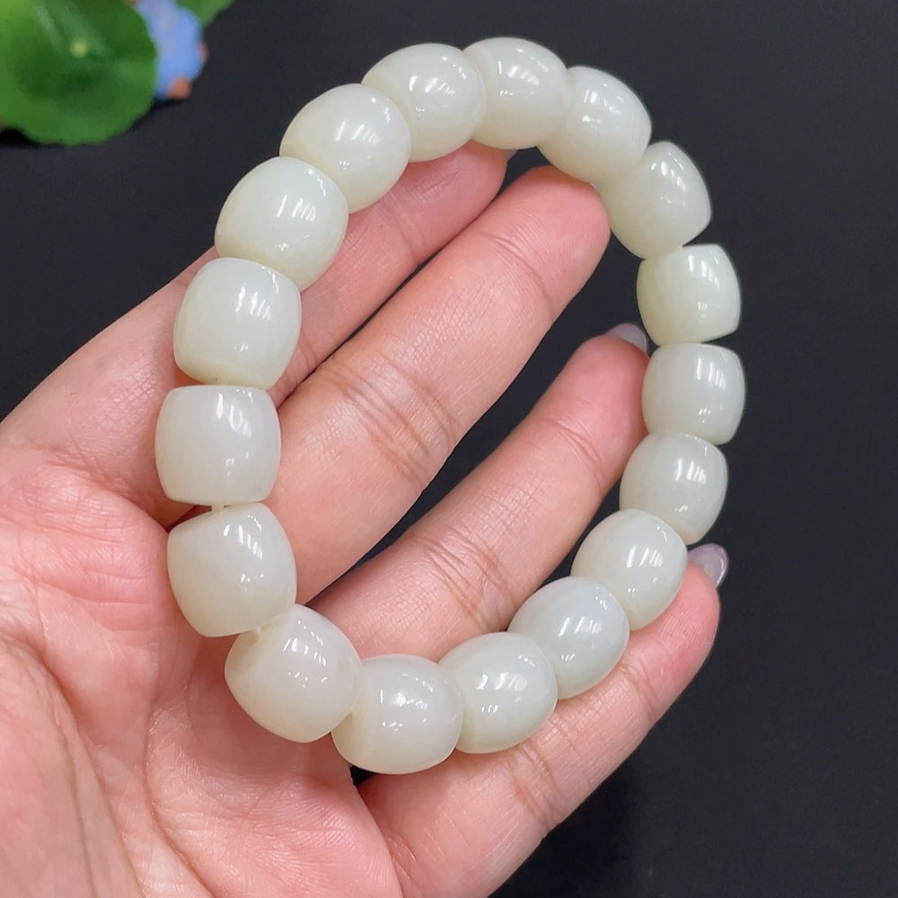 Hetian Jade Bracelet, Approx. 12.7mm, Total Weight Approx. 66.5g