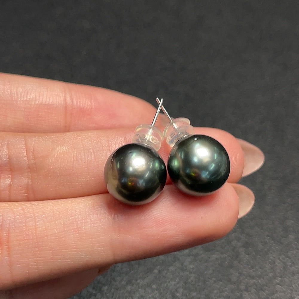 18K Gold Seawater Pearl Earrings, Total Weight Approx. 4.56g, Pearl Size About 11.3mm