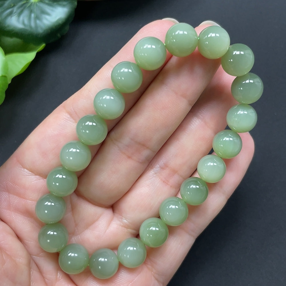 Hetian Jade Bracelet, 9.6mm, Approx. 29.54g
