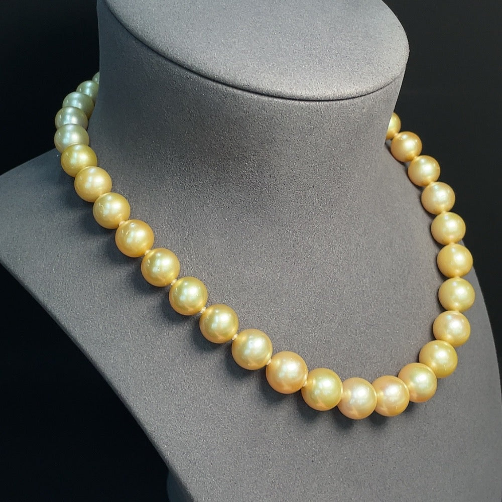 Seawater Pearl Strand 14k Gold Approx. Color Origin Undetermined