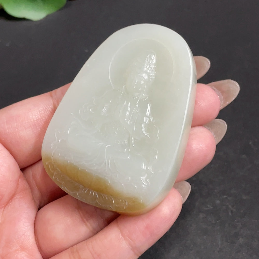 Hetian Jade Pendant Guanyin Total Weight Approx. 61.3g