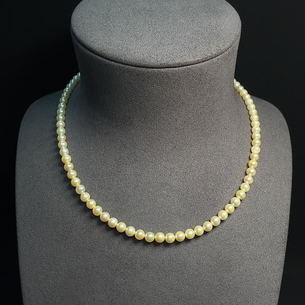 HUILIU HQ seawater pearl necklace with non-gold color, 16.97g, 5.3mm pearls, natural and elegant jewelry piece