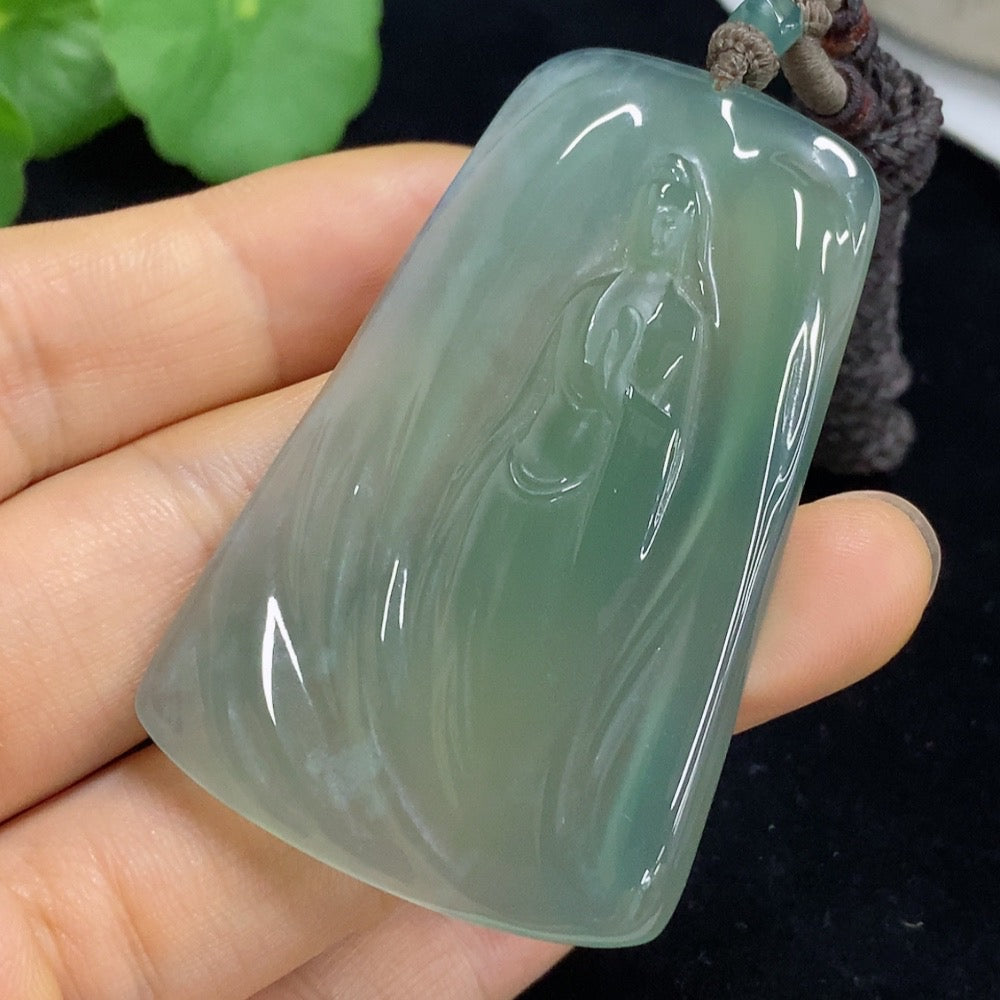 Jadeite Guanyin Pendant
