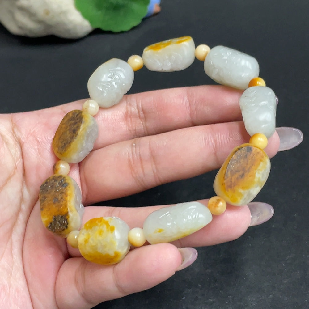 Hetian Jade Eighteen Arhats Bracelet