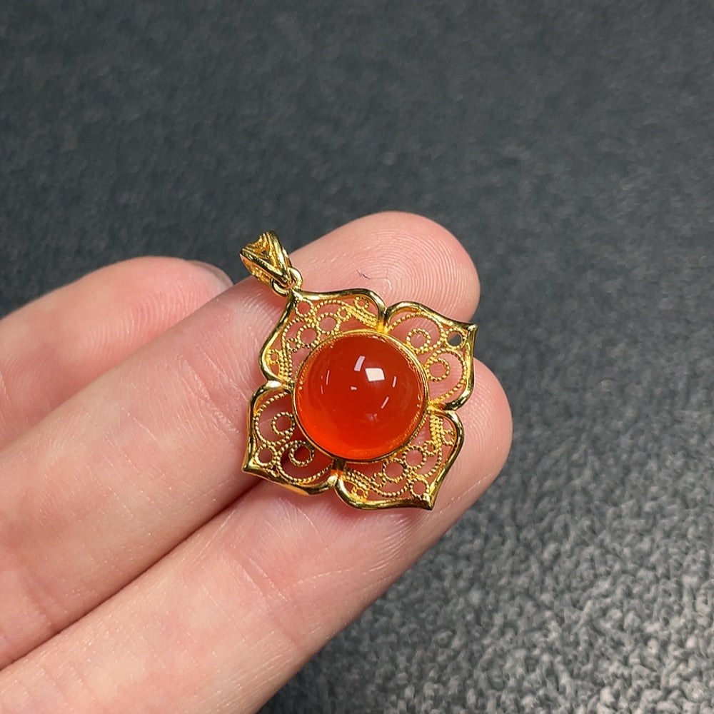 Red Agate Pendant, . | Huiliu Certified