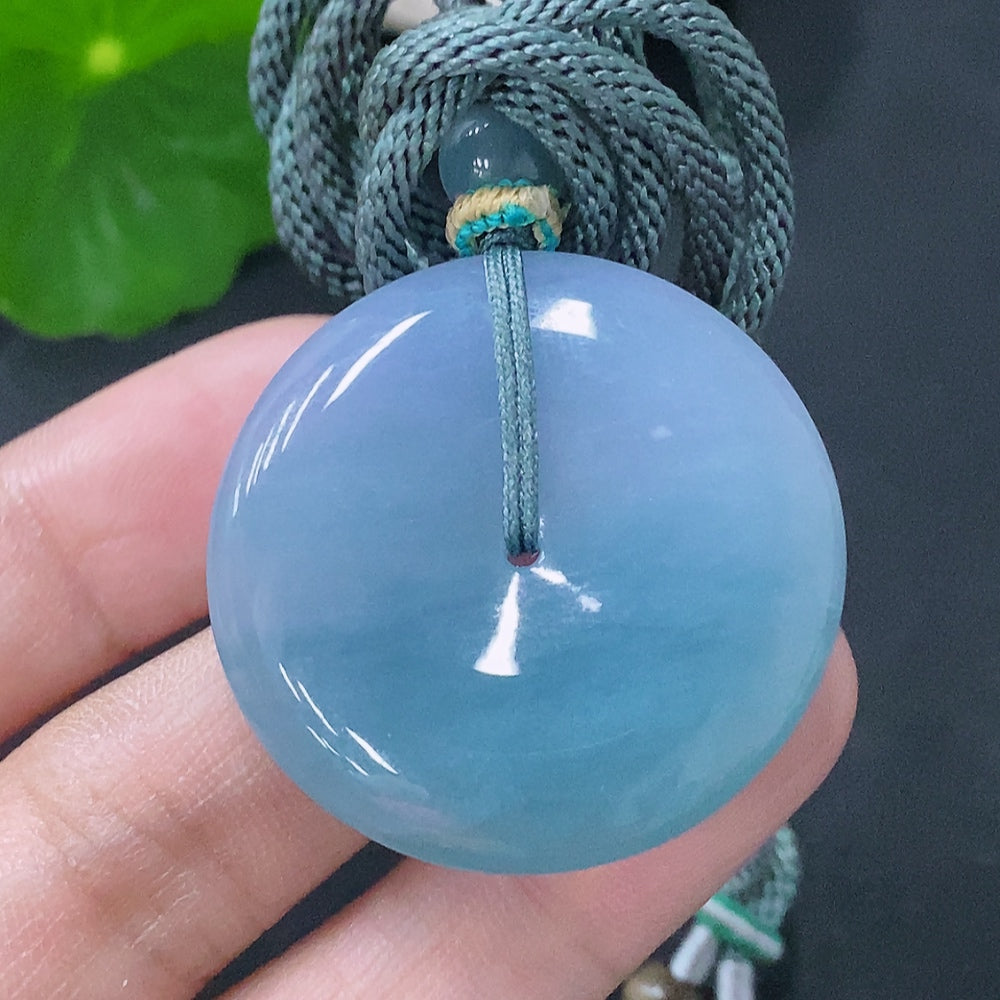 Jadeite Pendant Peace Knot Total Weight: Approx. 15.2g (including rope)