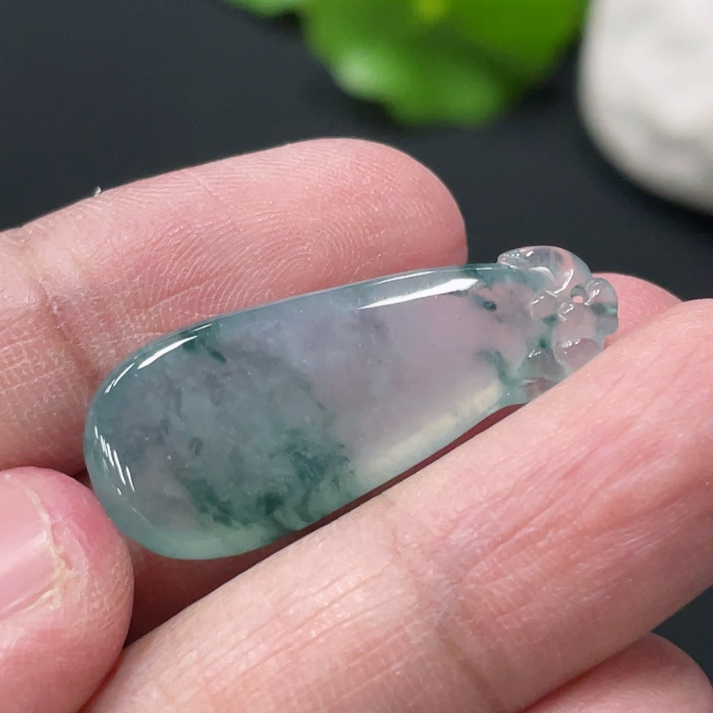 Jadeite Auspicious Gourd Pendant, Total Weight Approx. 3.78g