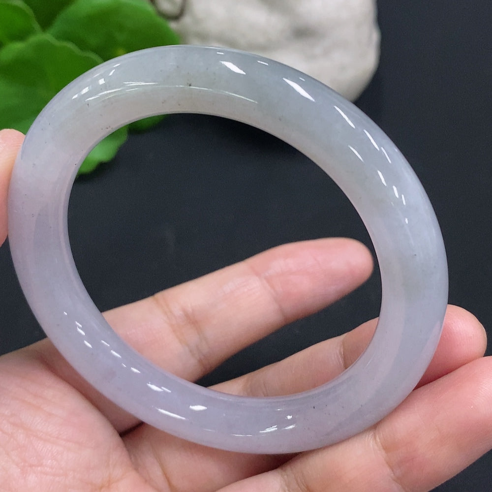JadeiteRound Bangle Bracelet, Size 53.7, Total Weight Approx. 48.8g