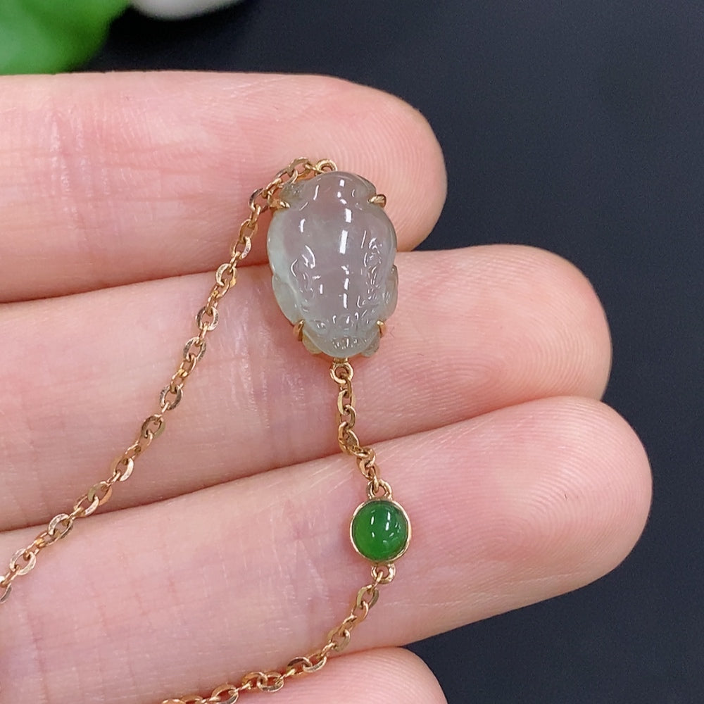 Jadeite Inlaid Bracelet 18K Gold
