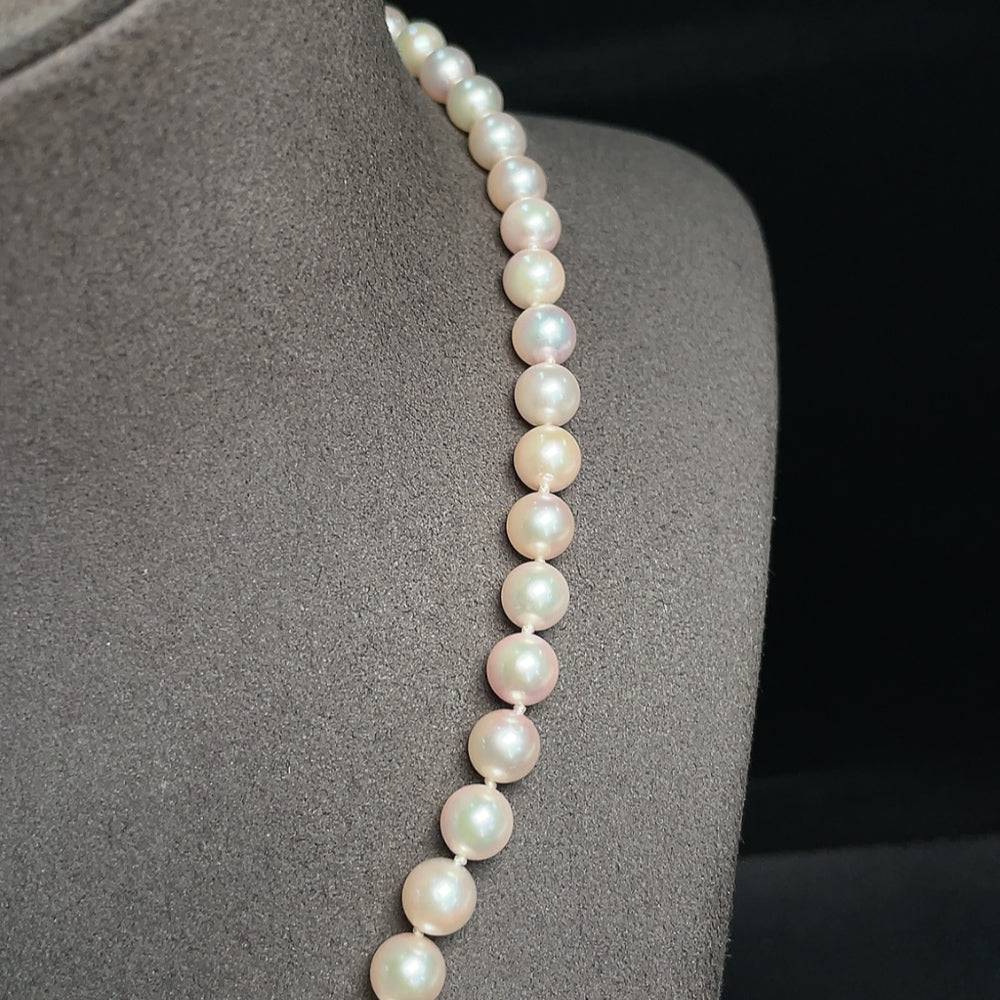 HUILIU HQ seawater pearl necklace with non-gold clasp, approximately 26.84g, featuring lustrous white pearls on a delicate necklace chain.