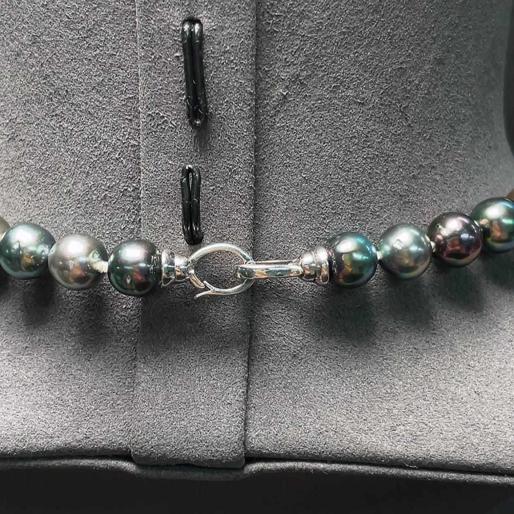 HKHQ seawater pearl necklace with 8.1-10.8mm pearls, non-gold, approx. 52.81g, showcasing a string of lustrous pearls.