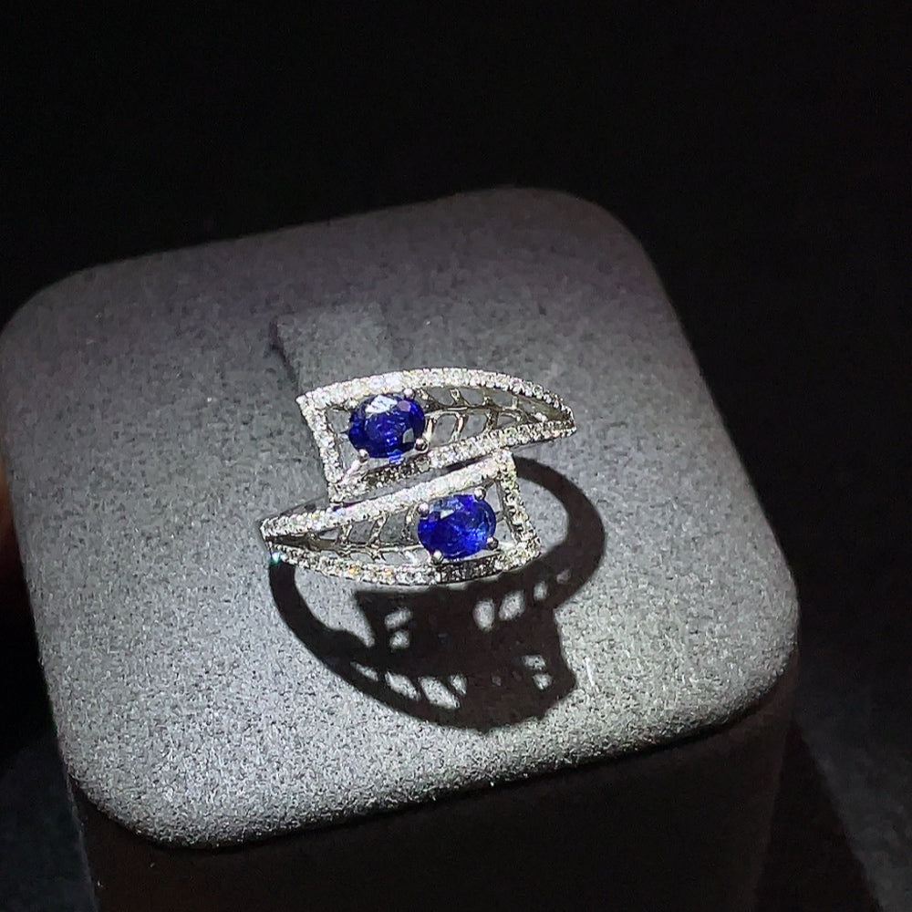 Sapphire Ring with Diamond Accents, . | Huiliu Certified