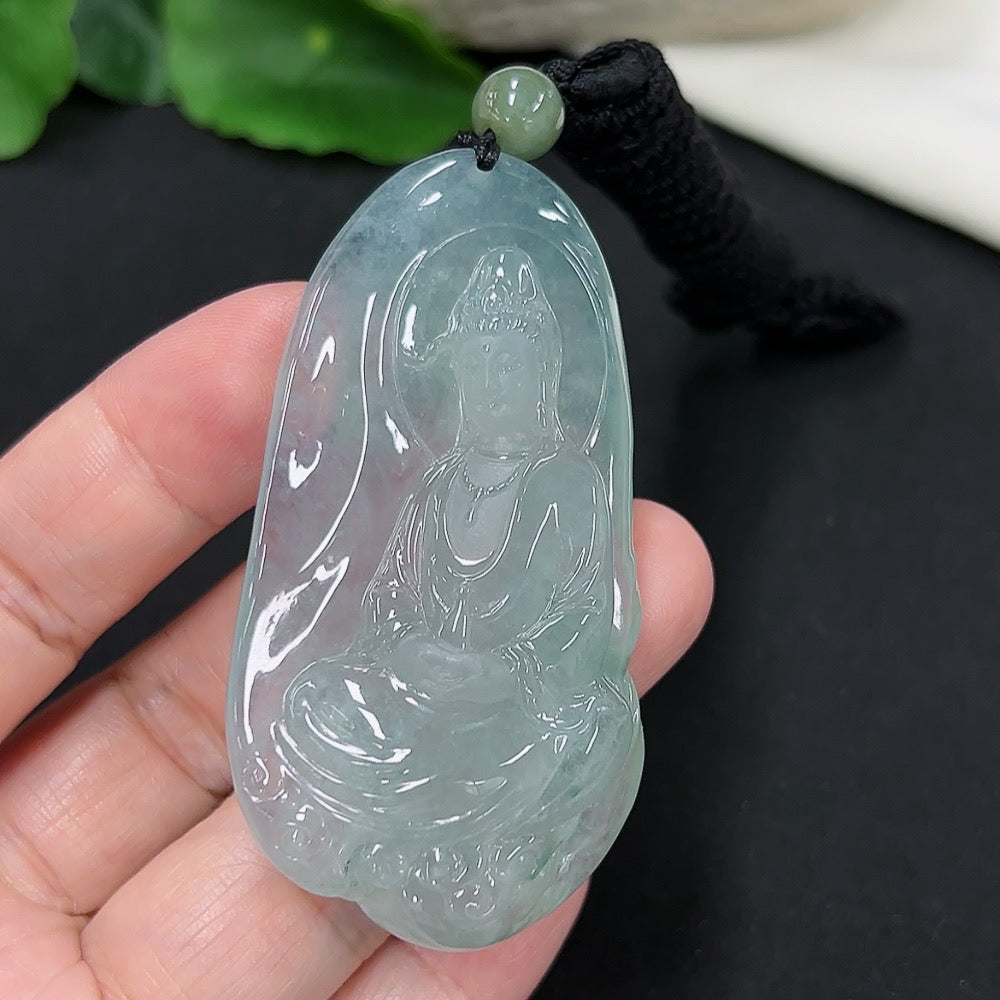 Jadeite Guanyin Pendant