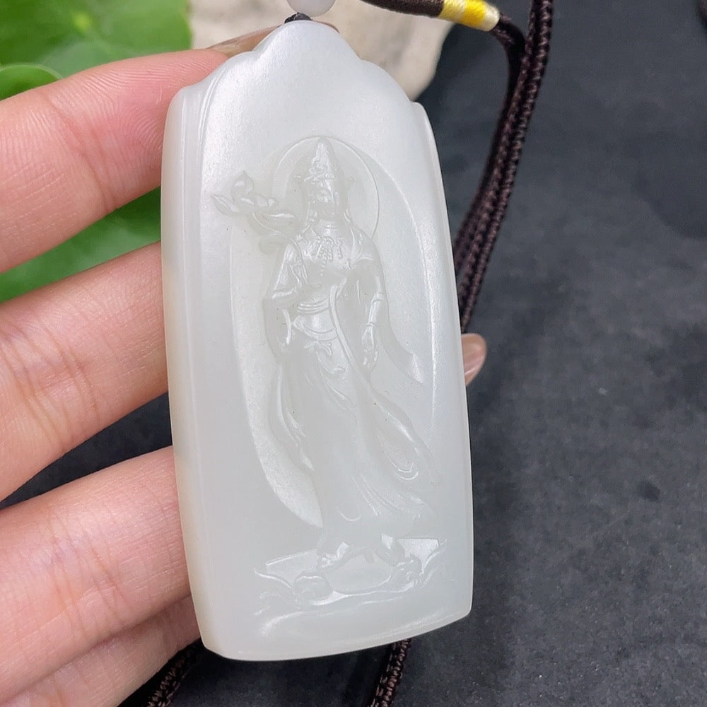 Hetian Jade Pendant Guanyin Gross Weight Approx. (with rope) 58.3g