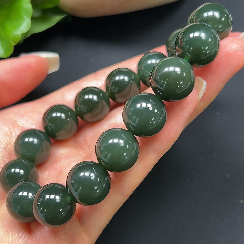 Hetian Jade Bracelet 13.9mm Approx. 69.02g