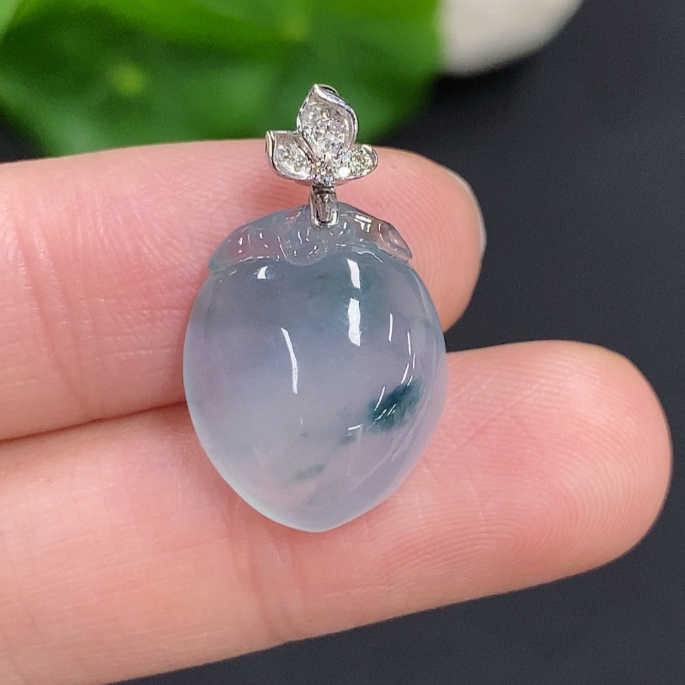 Jadeite Peach Pendant with Clasp, Approximately | Huiliu Certified