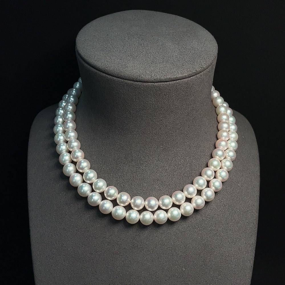 Seawater Pearl Strand, No Hallmark, Tested Gold Content Marked in Red 9K Gold, Other Parts Non-Gold, Approx. 8.5mm, Total Weight Approx. 89.46g