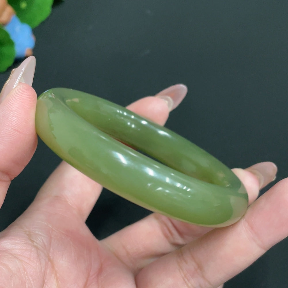 Hetian Jade Round Bracelet Size 57.9 Total Weight Approx. 62.4g