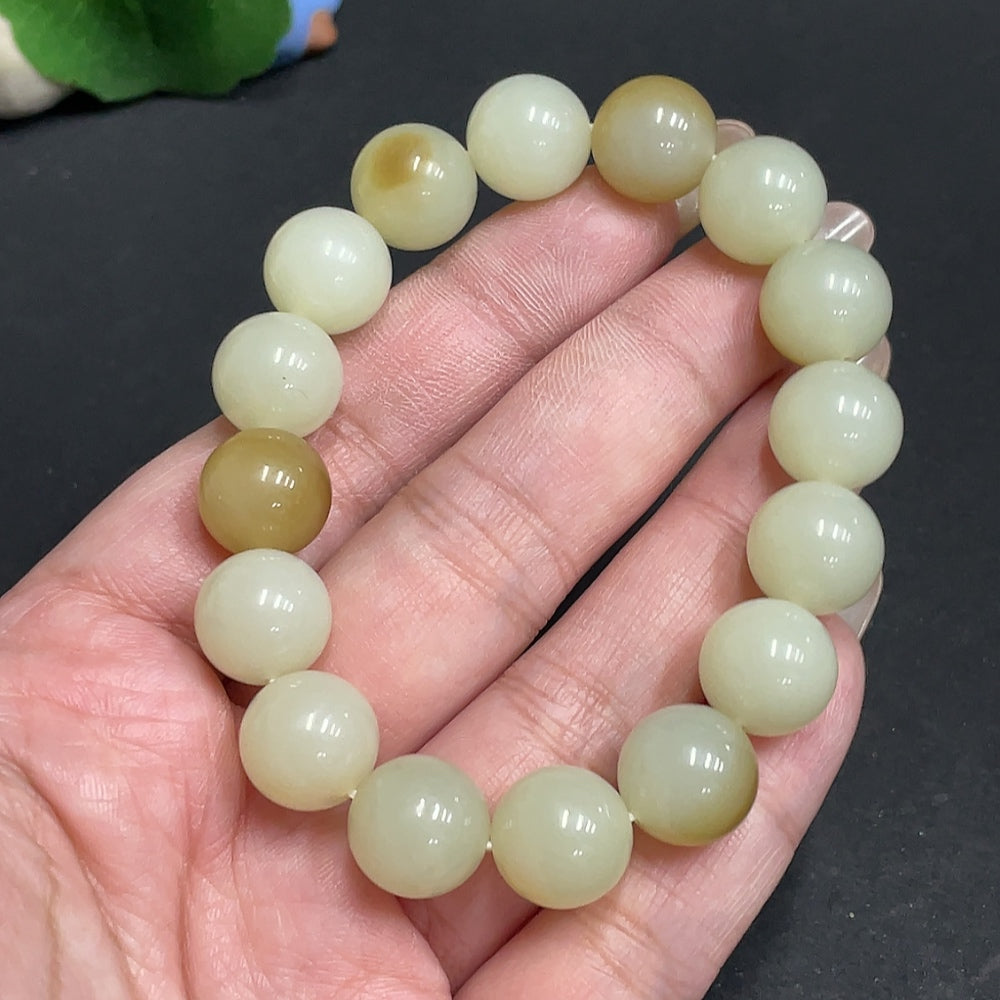Hetian Jade Bracelet Size 11.8 mm Approx. Total Weight 44.3g