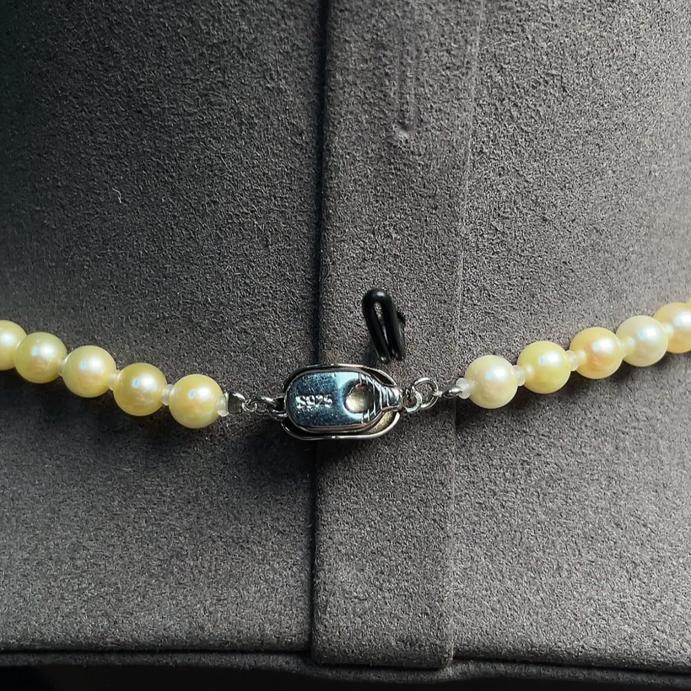 Seawater Pearl Necklace Non-Gold Color Origin Undetermined Total Weight Approximately 16.97g Size About 5.3mm