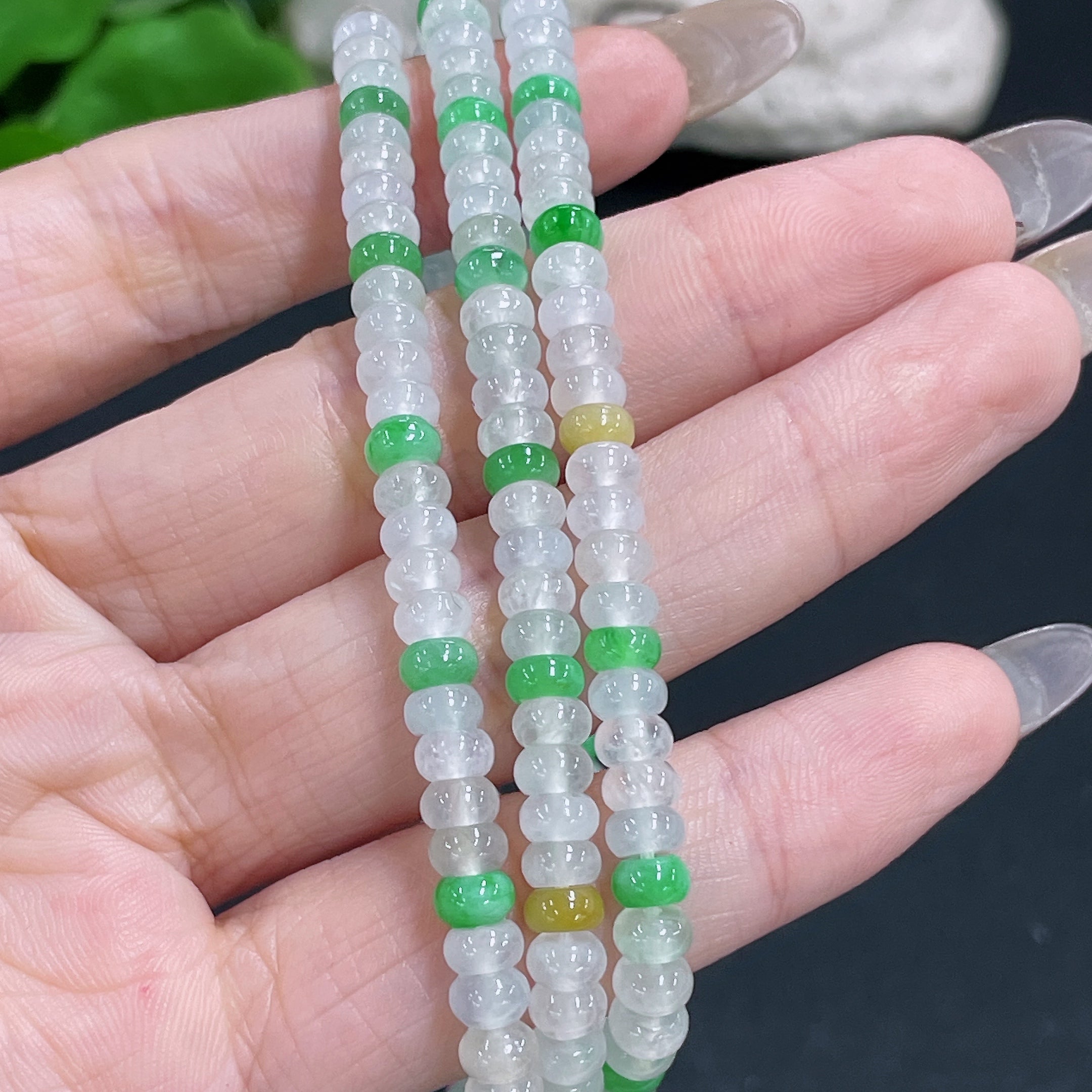 Jadeite Bead Necklace Total Weight Approx. 38.47g Size About 4.9mm