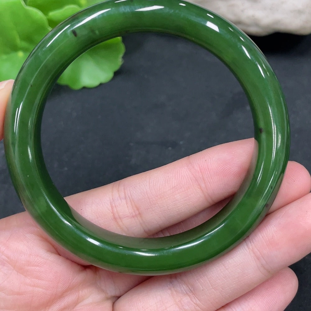 Hetian Jade Jasper Round Bracelet Size 54.7 Total Weight Approx. 46.8g