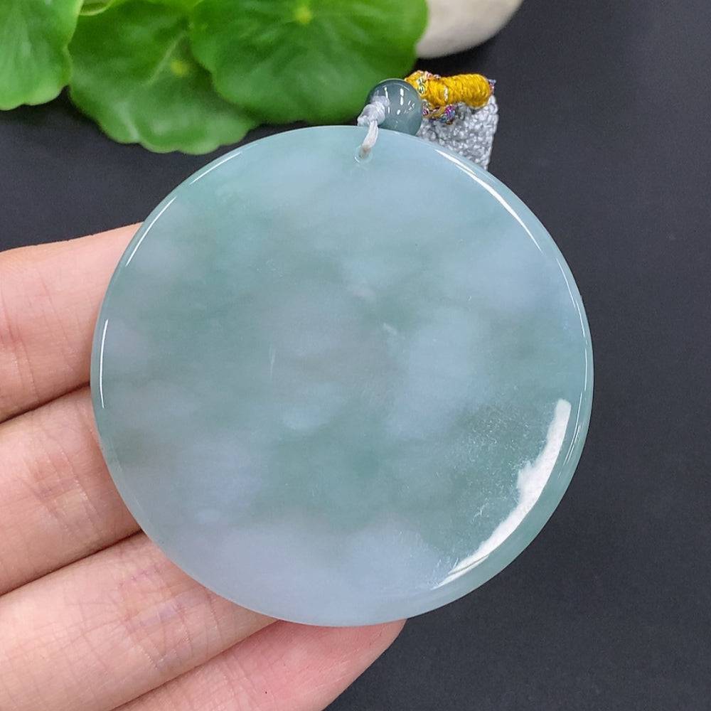 Jadeite Success Horse pendant by HUILIU HQ, carved jade with rope, weighs approximately 43.8g, featuring detailed horse design.