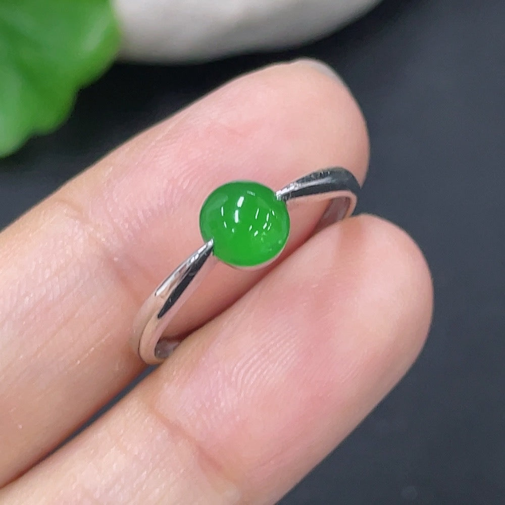 Jadeite inlaid ring . | Huiliu Certified