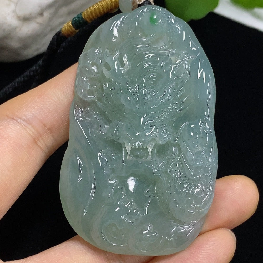 Jadeite Dragon Travels the World Pendant