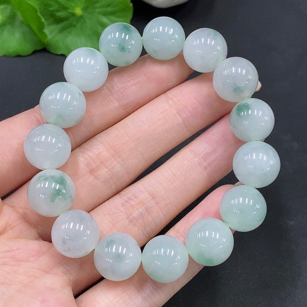 Jadeite Bead Necklace Approx. 12.4mm Total Weight 49.9g
